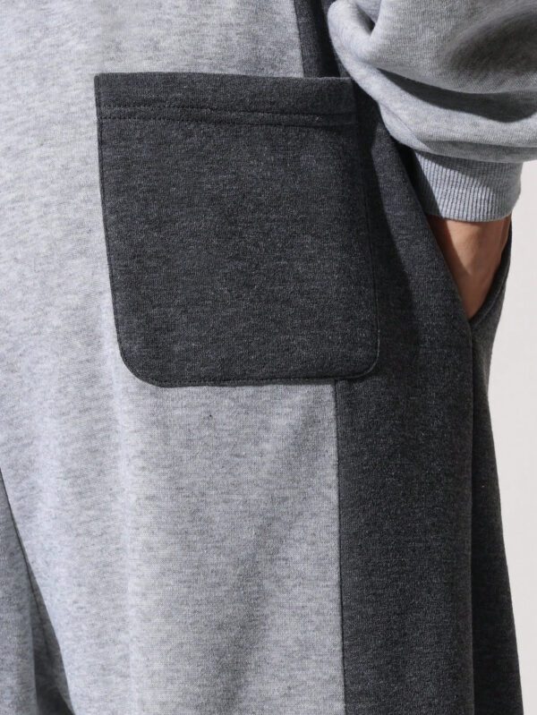 SUMWON Pantalon de jogging droit en sapin avec panneaux latéraux contrastés et cordons de serrage – Image 7