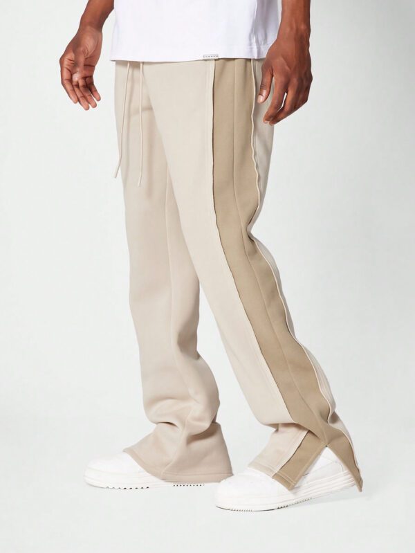 SUMWON Jogger avec découpe latérale et panneaux de contraste coupe évasée – Image 2