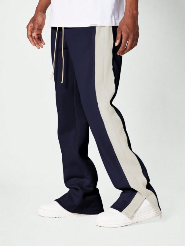 SUMWON Jogger avec découpe latérale et panneaux de contraste coupe évasée – Image 4