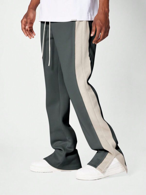 SUMWON Jogger avec découpe latérale et panneaux de contraste coupe évasée – Image 5