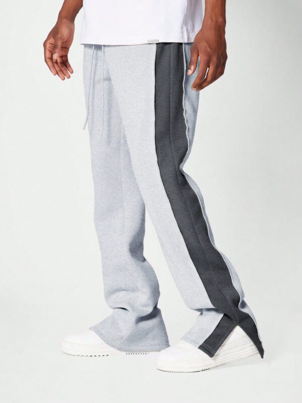 SUMWON Jogger avec découpe latérale et panneaux de contraste coupe évasée – Image 7