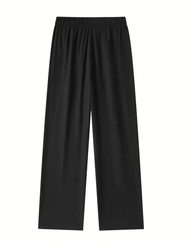 Pantalon droit de loisirs quotidiens pour hommes DIFFLAND au printemps, doux et confortable, pantalon droit noir, pantalon de survêtement droit noir – Image 3