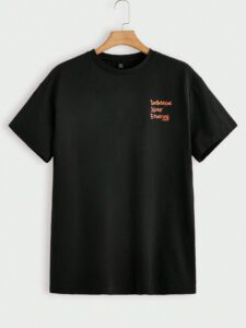 Manfinity EMRG T-shirt à manches courtes col rond avec lettres et impression d'ours, amusant, pour rappeur – Image 4