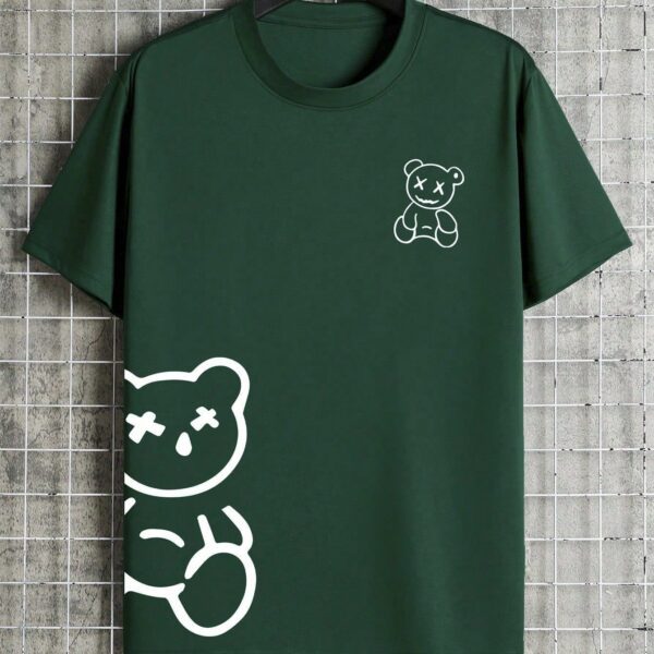 Manfinity Dauomo T-shirt À Manches Courtes À Col Rond Imprimé De Dessins Animés Pour Hommes