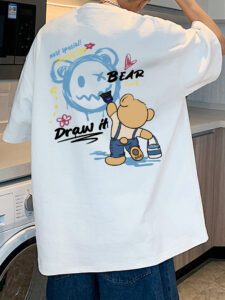 Manfinity Hypemode T-shirt oversize pour hommes avec imprimé graphique de dessin animé