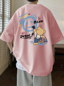 Manfinity Hypemode T-shirt oversize pour hommes avec imprimé graphique de dessin animé – Image 2