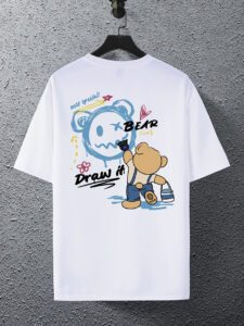 Manfinity Hypemode T-shirt oversize pour hommes avec imprimé graphique de dessin animé – Image 4
