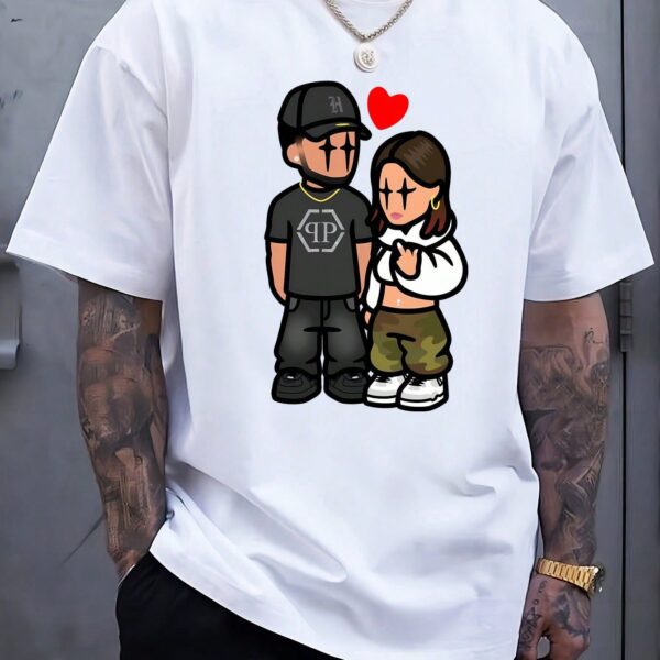 T-shirt à manches courtes décontracté et pour hommes, style hip-hop, couple, été