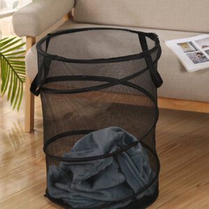1 pièce Panier à linge pliable en polyamide, panier de rangement pour vêtements de ménage noir quotidien pour robes, pantalons, chaussures, jeans, bottes, jupes