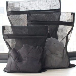 6/3/1 pièce, Sac en maille noire, sac de lavage, sac pour le lavage des vêtements en machine domestique, sac de lavage pour sous-vêtements et soutien-gorge, ensemble de sacs de lavage en maille avec fermeture éclair