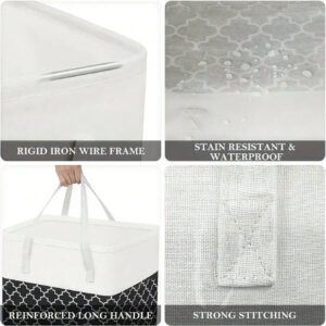 1 pièce Panier à linge en canevas + 3 pièces Sac à linge + 1 pièce Set de tapis à repasser, grande taille avec long manche, panier de stockage de vêtements sales en bâche, panier de rangement de vêtements minimaliste, sac polypropylène pliable multi-usages, grand panier pour vêtements sales, convient pour la salle de bain, la chambre, le salon, le stockage de jouets, le rangement à la maison