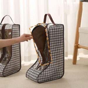 1 Pièce Sac De Rangement Pour Chaussures À Carreaux Multifonction Transparent Anti-poussière Et Résistant À L'humidité Pour La Protection De Chaussures, Bottes Et Bottines