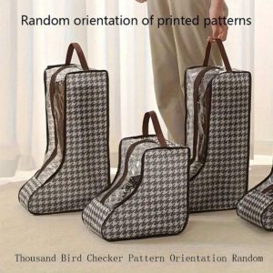 1 Pièce Sac De Rangement Pour Chaussures À Carreaux Multifonction Transparent Anti-poussière Et Résistant À L'humidité Pour La Protection De Chaussures, Bottes Et Bottines