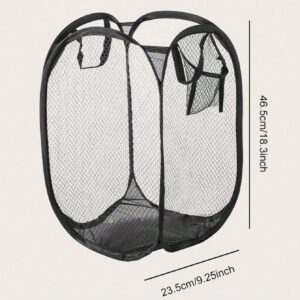1 pièce / 2 pièces Panier à linge à 3 compartiments, respirant, robuste, pliable, gain de place, avec hamac de linge en maille, poignées, ouverture large et poches latérales, conception respirante, robuste, pliable et gain de place, cadeau