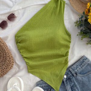 SHEIN WYWH Blouse à encolure asymétrique pour femmes pour les vacances d'été