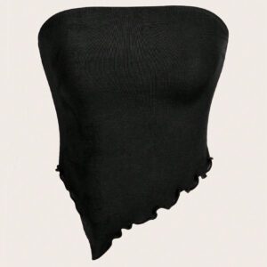 SHEIN EZwear Top Bandeau Tricoté À Ourlet Asymétrique Pour Femme