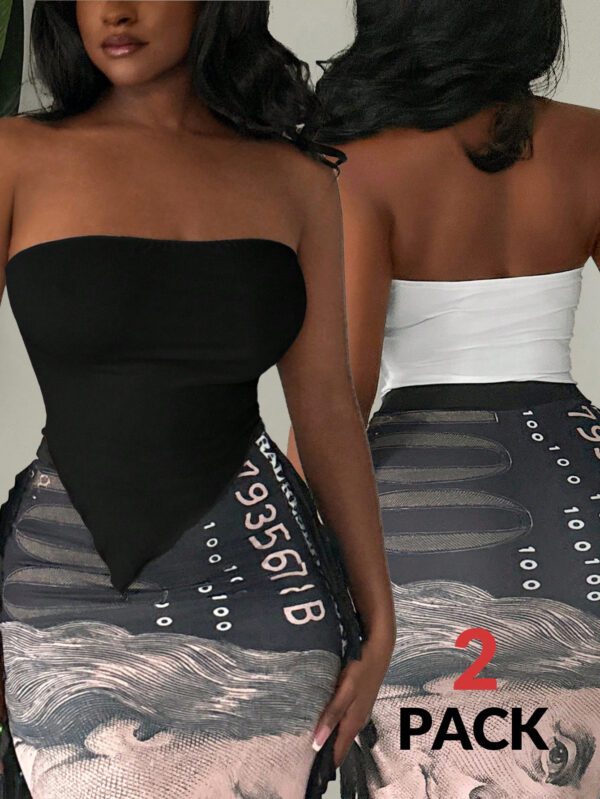 SHEIN SXY Ensemble de deux pièces de haut bustier simple pour femmes – Image 2