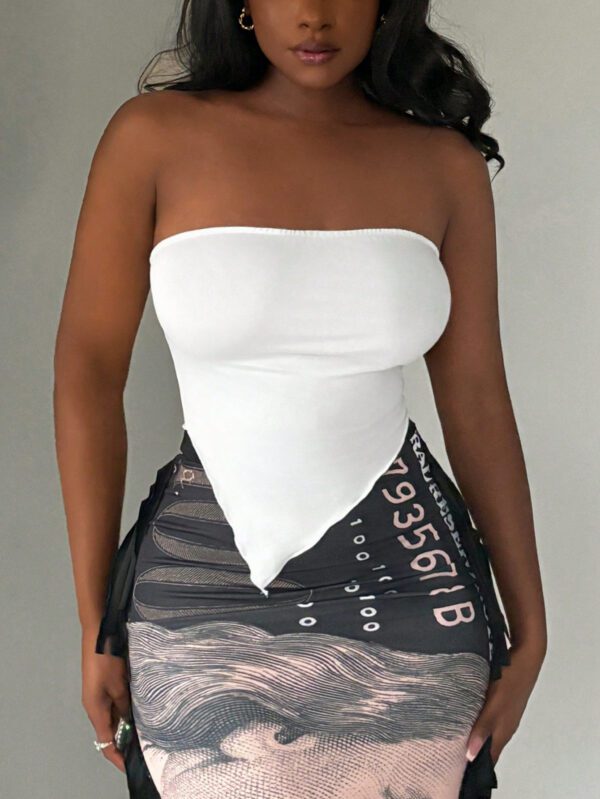SHEIN SXY Ensemble de deux pièces de haut bustier simple pour femmes – Image 7