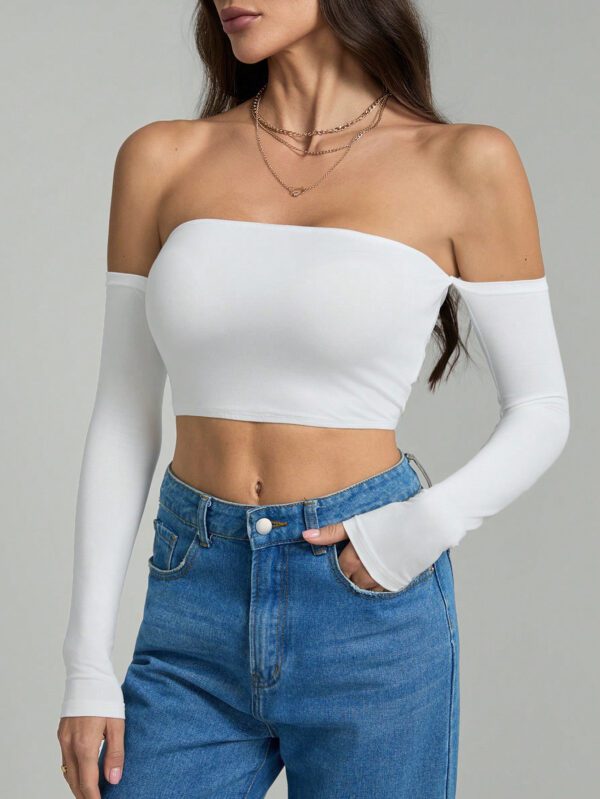 SHEIN Tall Top court à encolure dégagée d'épaule pour l'été
