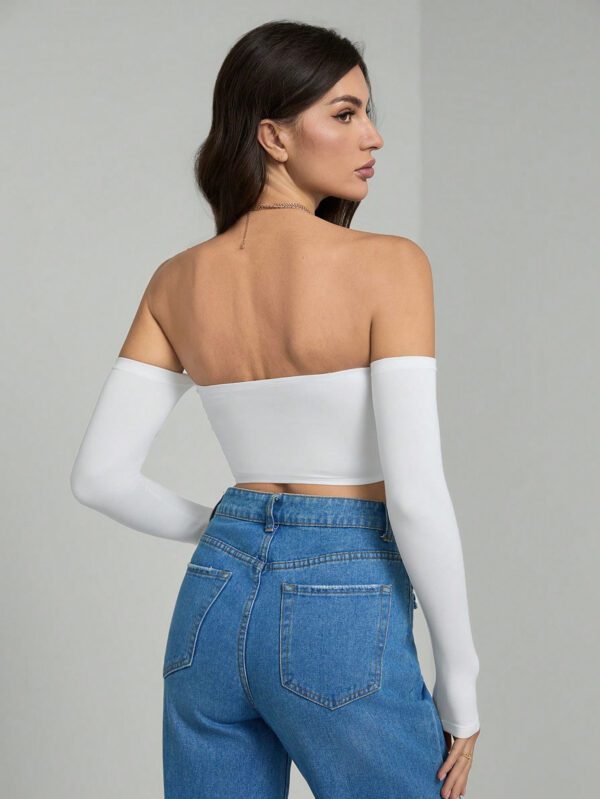 SHEIN Tall Top court à encolure dégagée d'épaule pour l'été – Image 2