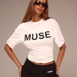 MUSERA T-shirt surdimensionné à épaules tombantes avec logo graphique "MUSE"