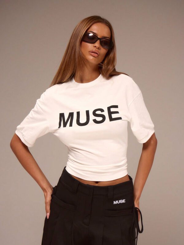 MUSERA T-shirt surdimensionné à épaules tombantes avec logo graphique "MUSE"