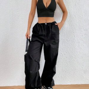 SHEIN EZwear Top court d'été à encolure dégagée sans dos