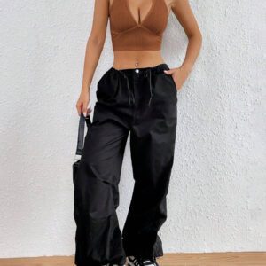 SHEIN EZwear Top court d'été à encolure dégagée sans dos