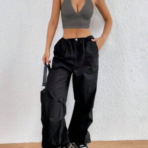 SHEIN EZwear Top court d'été à encolure dégagée sans dos