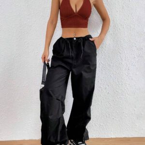 SHEIN EZwear Top court d'été à encolure dégagée sans dos