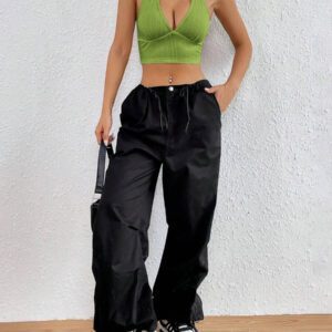 SHEIN EZwear Top court d'été à encolure dégagée sans dos