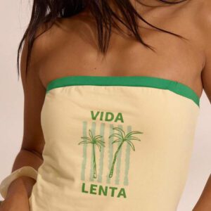 MUSERA Top bandeau avec imprimé contrasté, pour un style bohème élégant en vacances, printemps été. Parfait pour la plage, la maison de vacances, les festivals