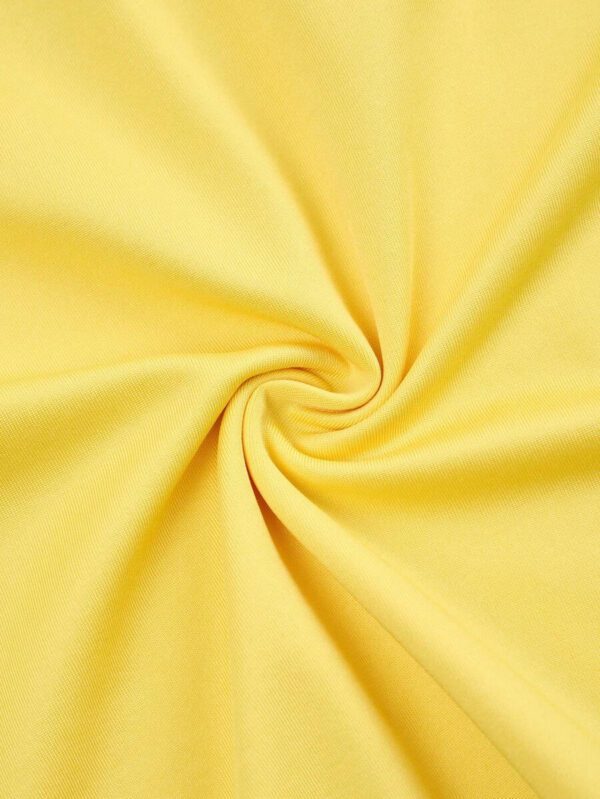 SOLERSUN Top à manches plissées avec épaules dénudées, col asymétrique en tricot jaune sexy, pour femmes, pour une utilisation quotidienne et décontractée, printemps et été – Image 8