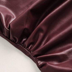 Siren Gaze Top casual pour femmes, style de mode années 90, look de rue pour le printemps et l'automne. Top sans manches avec col plissé en PU, couleur unie, adapté pour les sorties et les fêtes