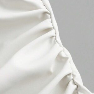 Siren Gaze Top casual pour femmes, style de mode années 90, look de rue pour le printemps et l'automne. Top sans manches avec col plissé en PU, couleur unie, adapté pour les sorties et les fêtes