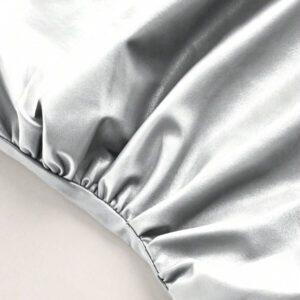 Siren Gaze Top casual pour femmes, style de mode années 90, look de rue pour le printemps et l'automne. Top sans manches avec col plissé en PU, couleur unie, adapté pour les sorties et les fêtes