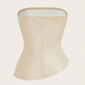 Siren Gaze Top imprimé peau de serpent brun pour femmes, fashion, plissé, ourlet asymétrique en tube. Convient pour sortir, les fêtes, Noël, vacances, élégant, Nouvel An, festivals, été, femmes, blouse, Saint-Valentin, robe de fête du Nouvel An