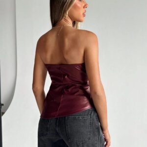 Siren Gaze Top imprimé peau de serpent brun pour femmes, fashion, plissé, ourlet asymétrique en tube. Convient pour sortir, les fêtes, Noël, vacances, élégant, Nouvel An, festivals, été, femmes, blouse, Saint-Valentin, robe de fête du Nouvel An