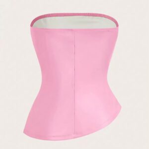 Siren Gaze Top imprimé peau de serpent brun pour femmes, fashion, plissé, ourlet asymétrique en tube. Convient pour sortir, les fêtes, Noël, vacances, élégant, Nouvel An, festivals, été, femmes, blouse, Saint-Valentin, robe de fête du Nouvel An