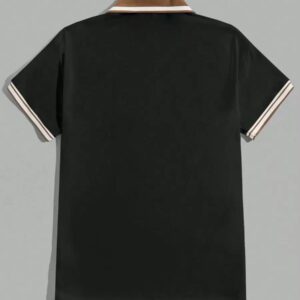 SWAVVY Chemise polo pour hommes avec bordure rayée, chemise à demi-boutons, pour le mari, pour sortir