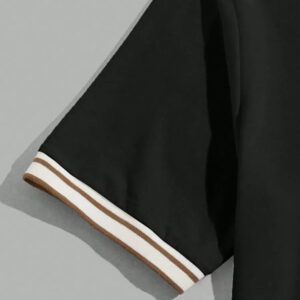 SWAVVY Chemise polo pour hommes avec bordure rayée, chemise à demi-boutons, pour le mari, pour sortir