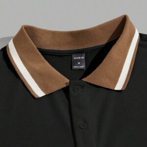 SWAVVY Chemise polo pour hommes avec bordure rayée, chemise à demi-boutons, pour le mari, pour sortir