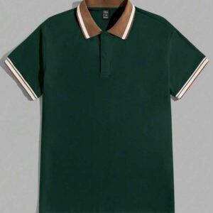 SWAVVY Chemise polo pour hommes avec bordure rayée, chemise à demi-boutons, pour le mari, pour sortir