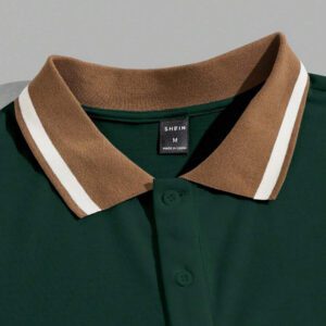 SWAVVY Chemise polo pour hommes avec bordure rayée, chemise à demi-boutons, pour le mari, pour sortir
