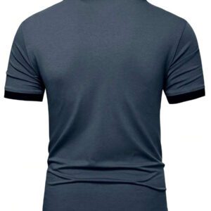 Manfinity Mode Chemise polo à manches courtes en jacquard décontractée pour homme, parfaite pour les trajets quotidiens en été