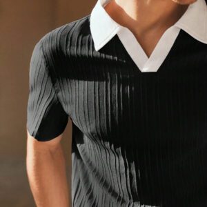 HIMLAND Chemise polo à manches courtes décontractée et ample pour homme