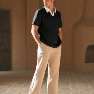 HIMLAND Chemise polo à manches courtes décontractée et ample pour homme