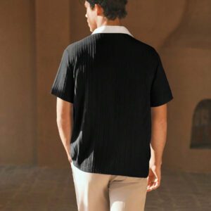 HIMLAND Chemise polo à manches courtes décontractée et ample pour homme