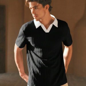 HIMLAND Chemise polo à manches courtes décontractée et ample pour homme