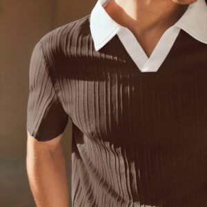HIMLAND Chemise polo à manches courtes décontractée et ample pour homme